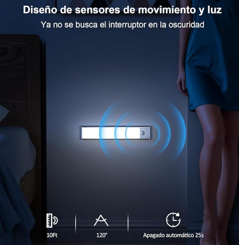 Luz Nocturna LED con Sensor de Movimiento