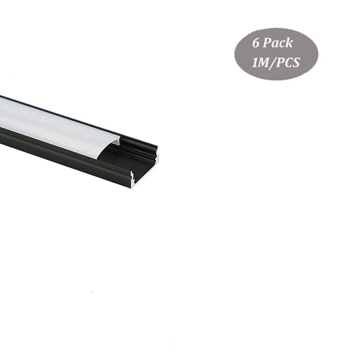 Perfil aluminio U negro bajo armario 17.5x7mm DK-MP1707BB