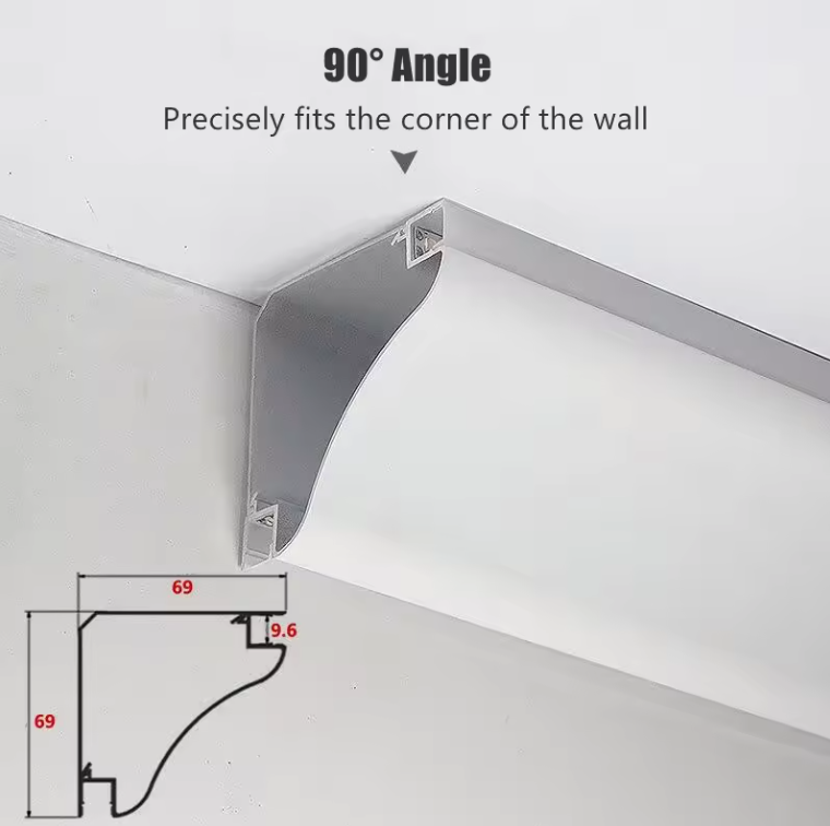 Perfil aluminio para techo doble luz led (eluxion10)