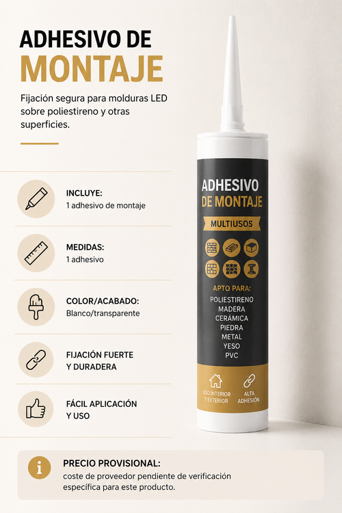 Adhesivo de montaje para molduras LED