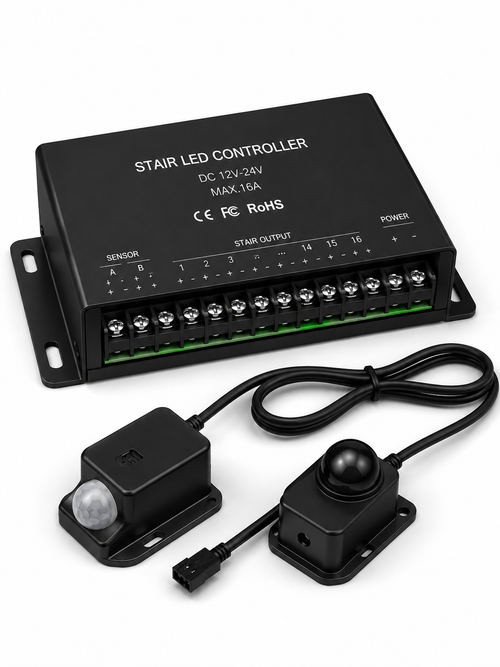 Controlador secuencial para escalera LED