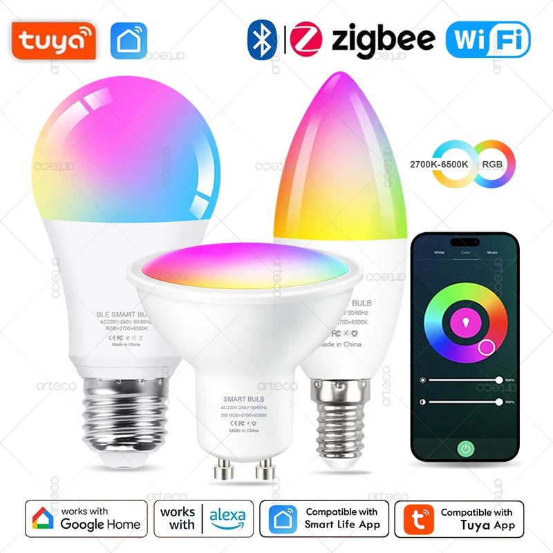 Bombilla LED inteligente Tuya E27 E14