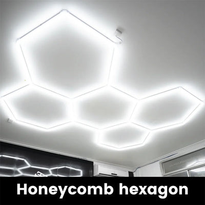 Plafón LED hexagonal garaje