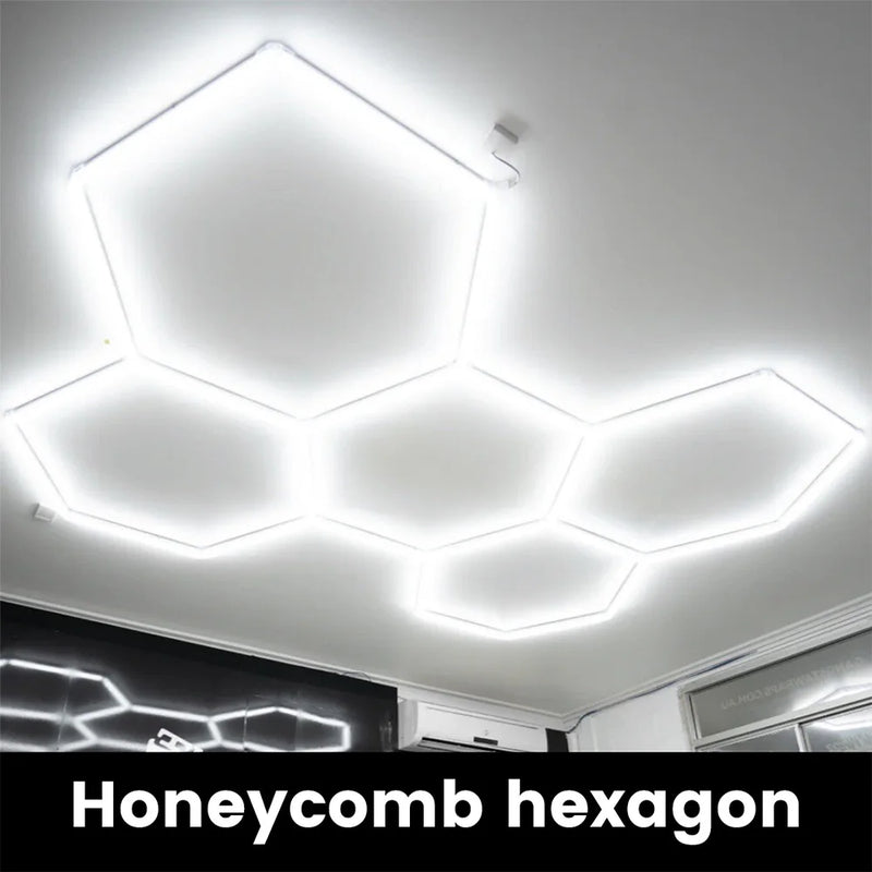 Plafón LED hexagonal garaje