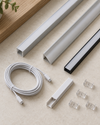 Perfiles de aluminio, alargador, canaleta y clips opcionales